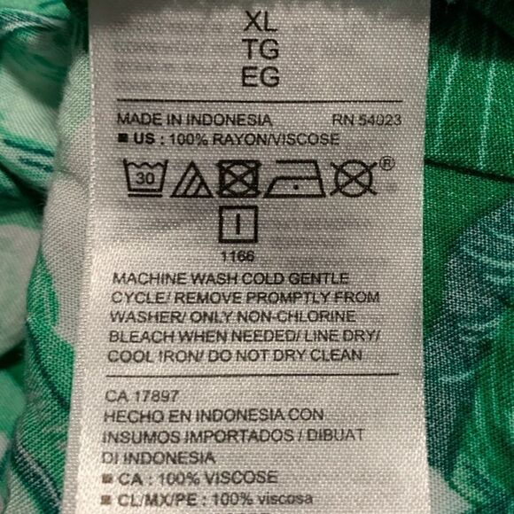 Old Navy Green Palm Print Sleeveless Top Sz XL - Picture 5 of 6